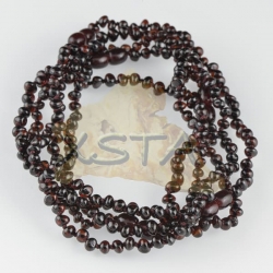 Teething necklace baroque dark cherry polished Teething necklace baroque dark cherry polished